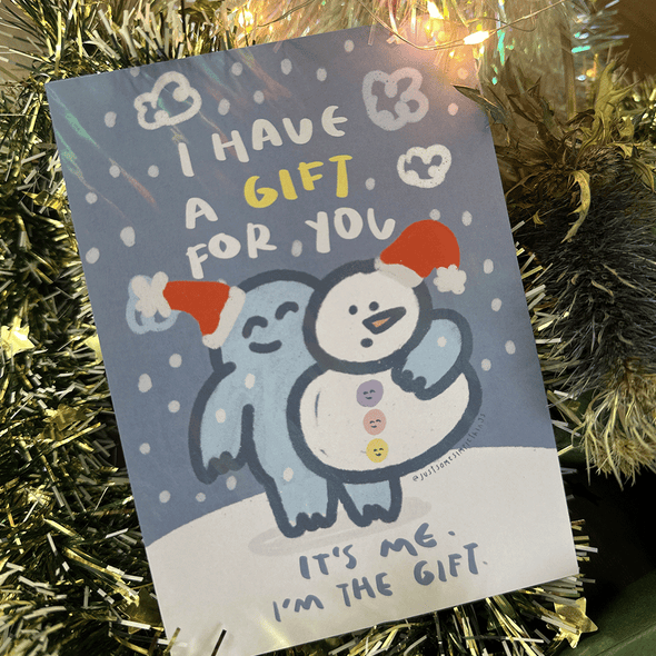 I have a gift for you | Xmas Holographic Postcard